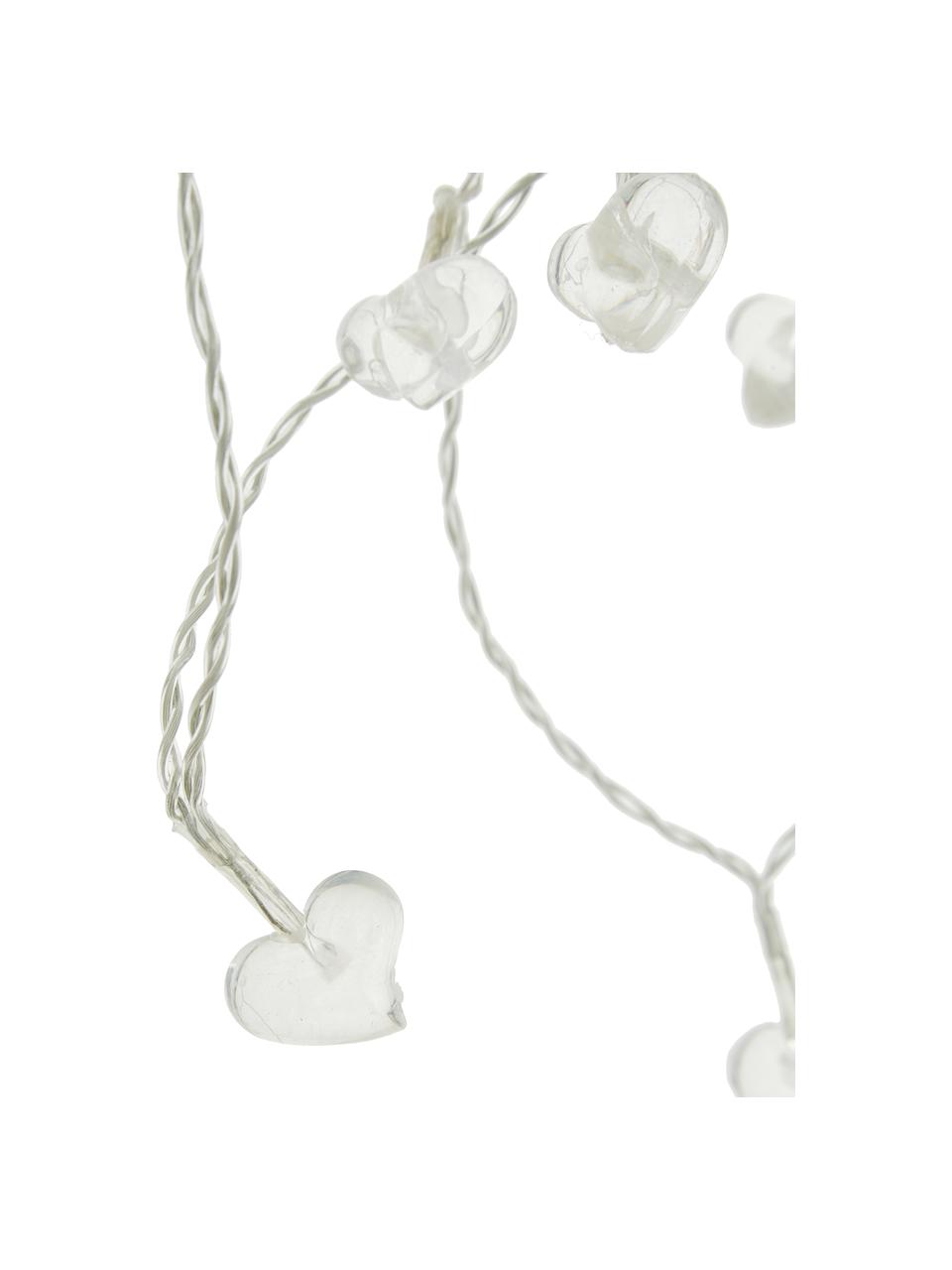 Guirnalda de luces LED Heart, 135 cm, Cable: plástico, Transparente, L 135 cm, 10 luces