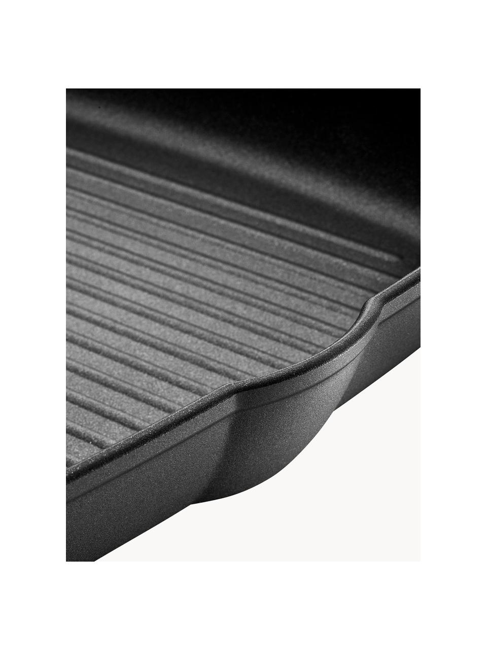 Rechthoekige grillpan Shine, Metaal, Zwart, B 30 x L 49 cm