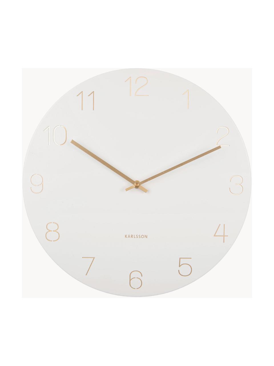 Reloj de pared Charm, Metal recubierto, Blanco, Ø 40 cm