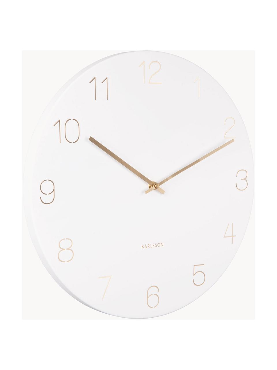 Reloj de pared Charm, Metal recubierto, Blanco, Ø 40 cm