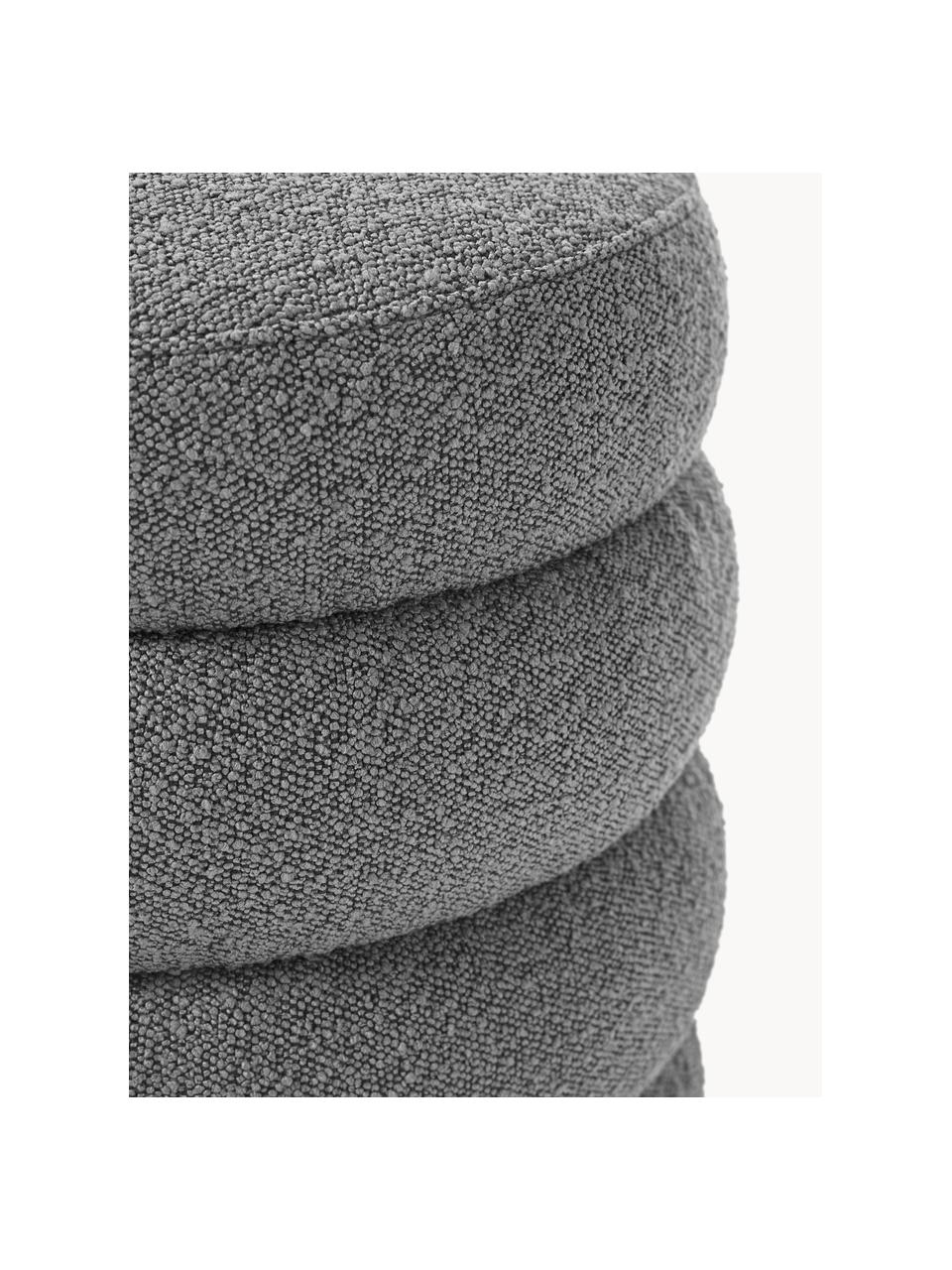 Pouf en bouclette Alto, Bouclette gris foncé, Ø 42 x haut. 47 cm