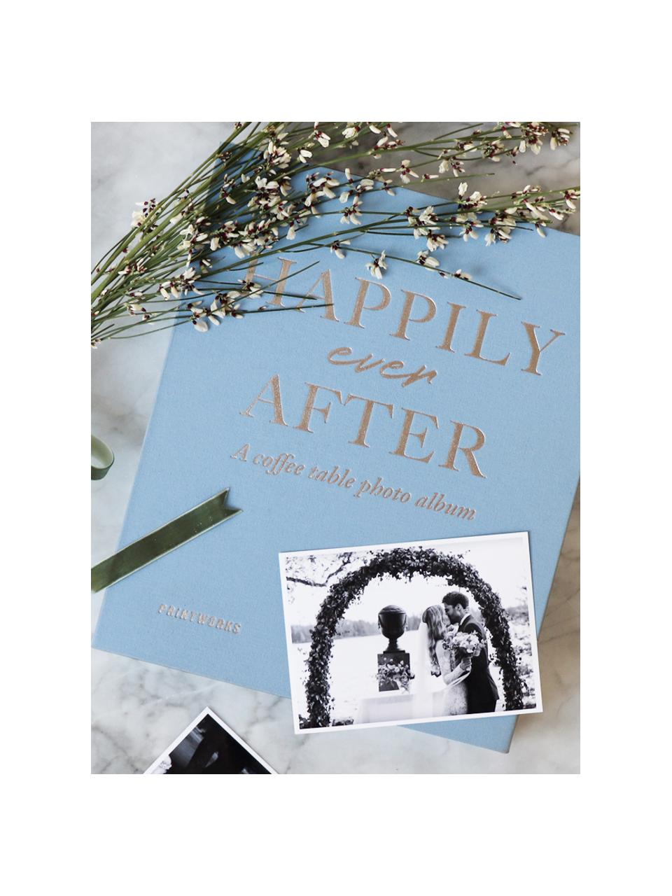 Album photo Happily Ever After, Bleu, blanc, couleur argentée, noir, long. 32 x larg. 26 cm