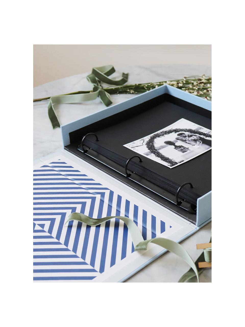 Album photo Happily Ever After, Bleu, blanc, couleur argentée, noir, long. 32 x larg. 26 cm