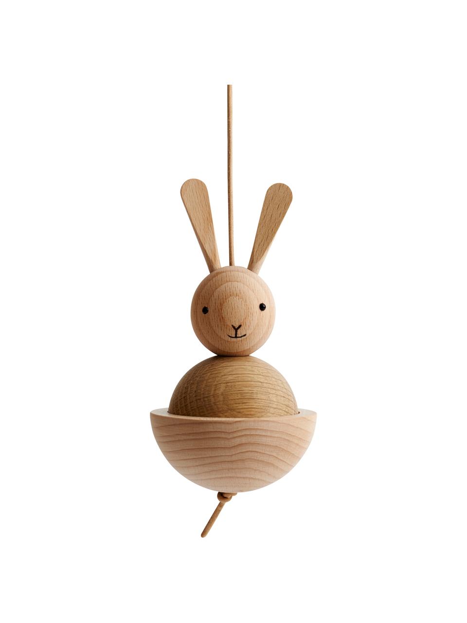 Dekoracja Rabbit, Drewno naturalne, czarny, Ø 7 x W 13 cm