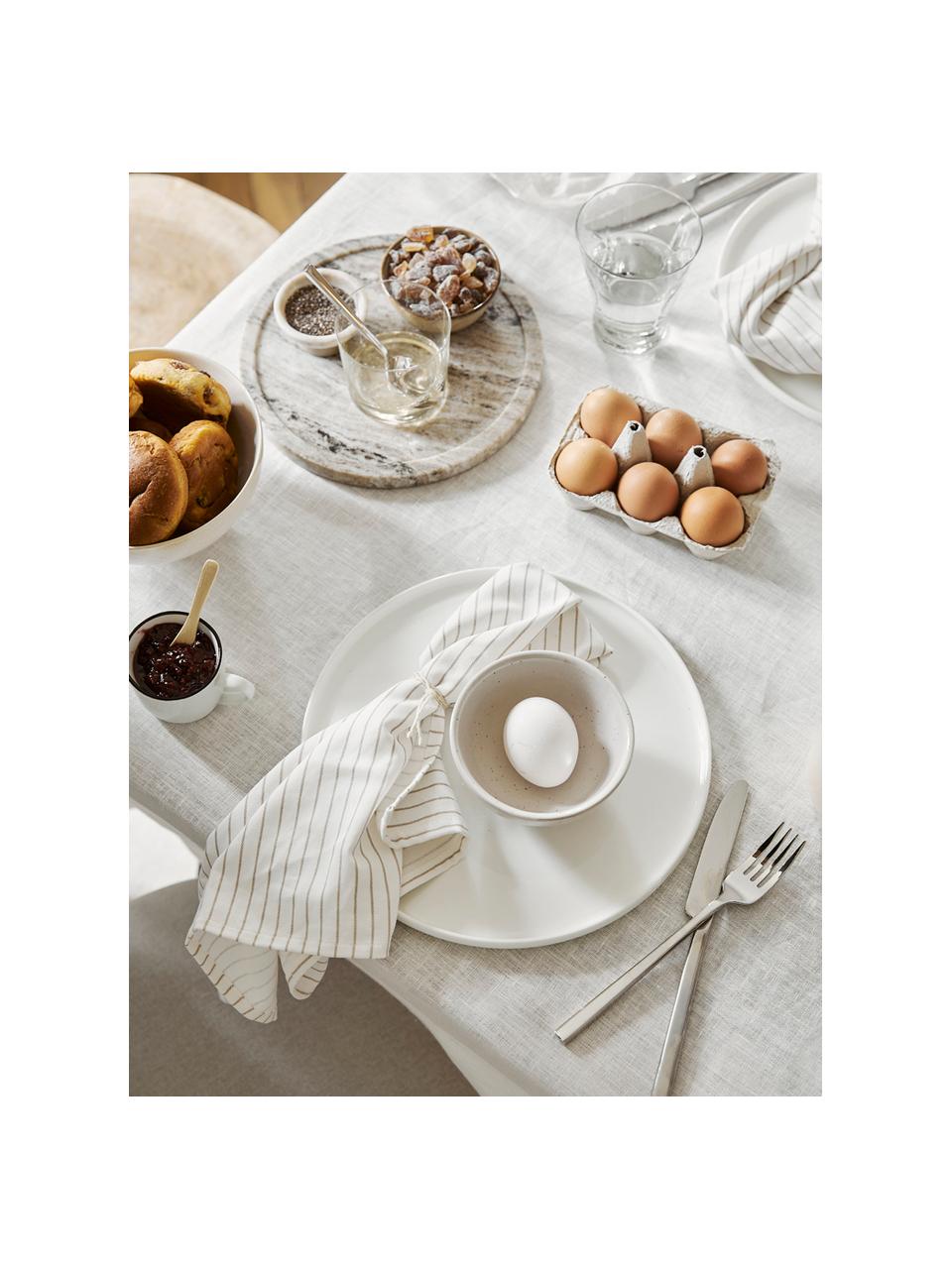 Tasse à expresso artisanale en porcelaine avec sous-tasse Salt, Porcelaine, Blanc cassé avec bordure noire, Ø 6 x haut. 5 cm, 90 ml