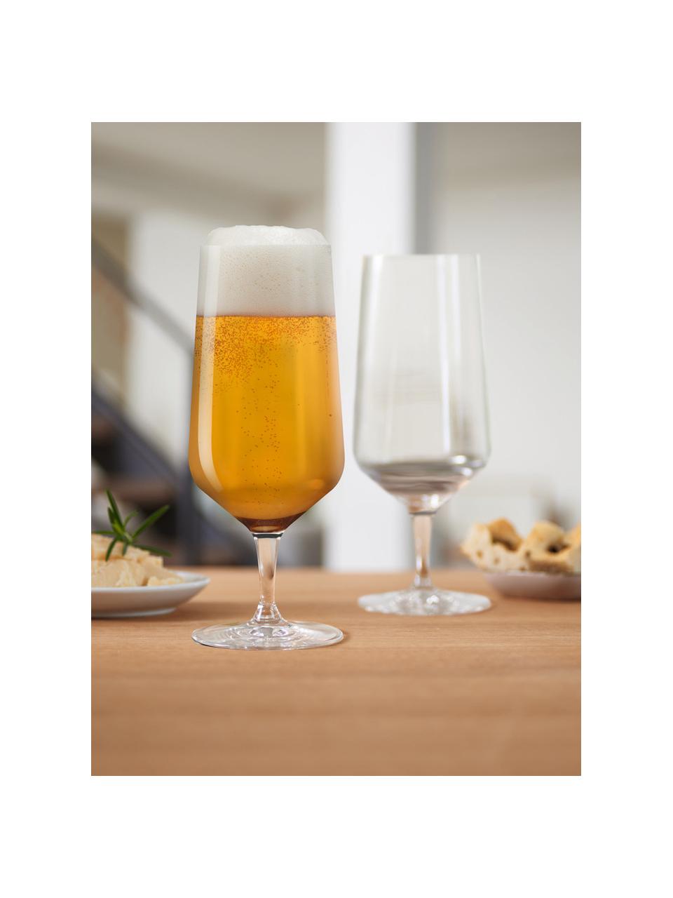 Copas de cerveza Puccini, 6 uds., Vidrio, Transparente, Ø 6 x Al 19 cm, 410 ml