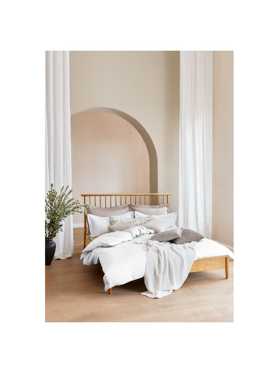 Dřevěná postel s čelem Windsor, Masivní borovicové dřevo, certifikováno FSC, Borovicové dřevo, světlé, Š 160 cm, D 200 cm