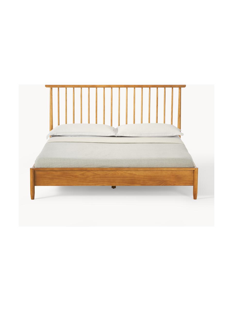 Houten bed Windsor met hoofdeinde van grenenhout, Massief grenenhout, FSC-gecertificeerd, Grenenhout, licht, B 160 x L 200 cm