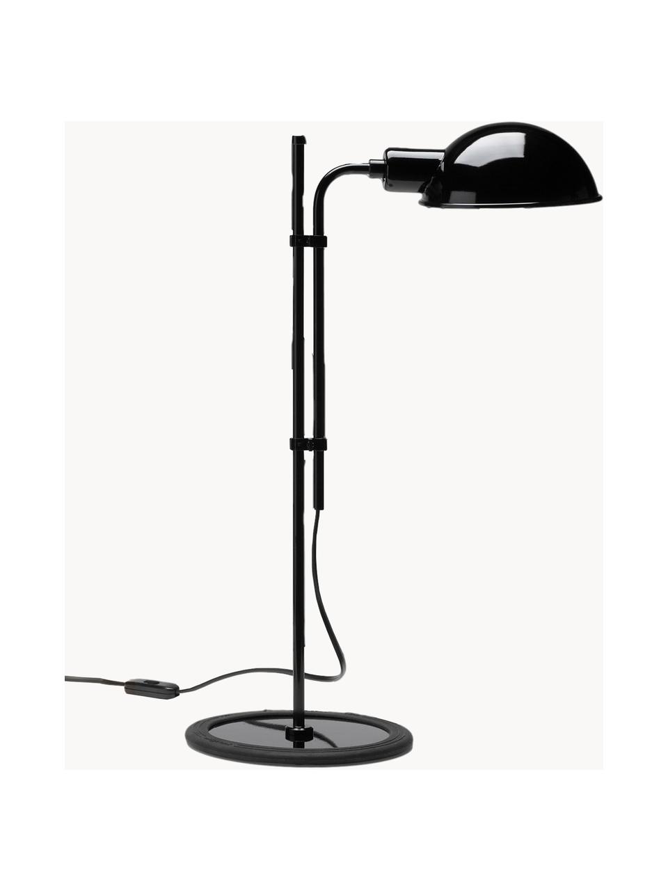 Grande lampe de bureau orientable Funiculí, Noir, haute brillance, larg. 20 x prof. 36 cm