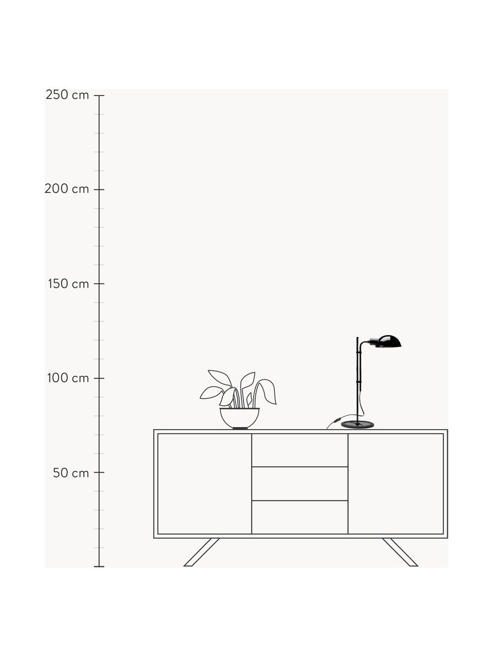 Grande lampe de bureau orientable Funiculí, Noir, haute brillance, larg. 20 x prof. 36 cm