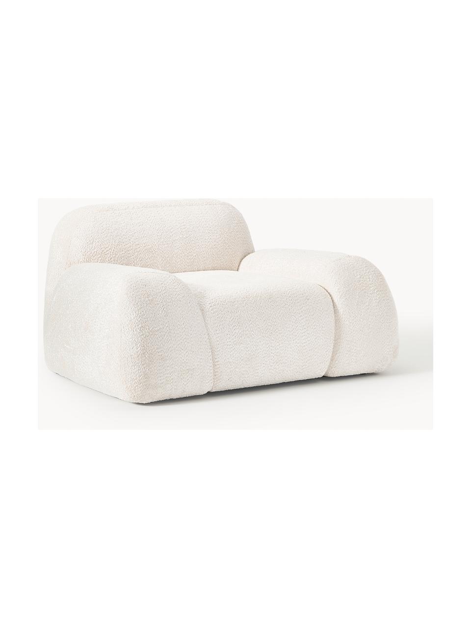 Loungesessel Wolke aus Teddy-Bouclé, Bezug: Teddy-Bouclé (100 % Polye, Füße: Kunststoff Dieses Produkt, Teddy-Bouclé Off White, B 138 x T 105 cm