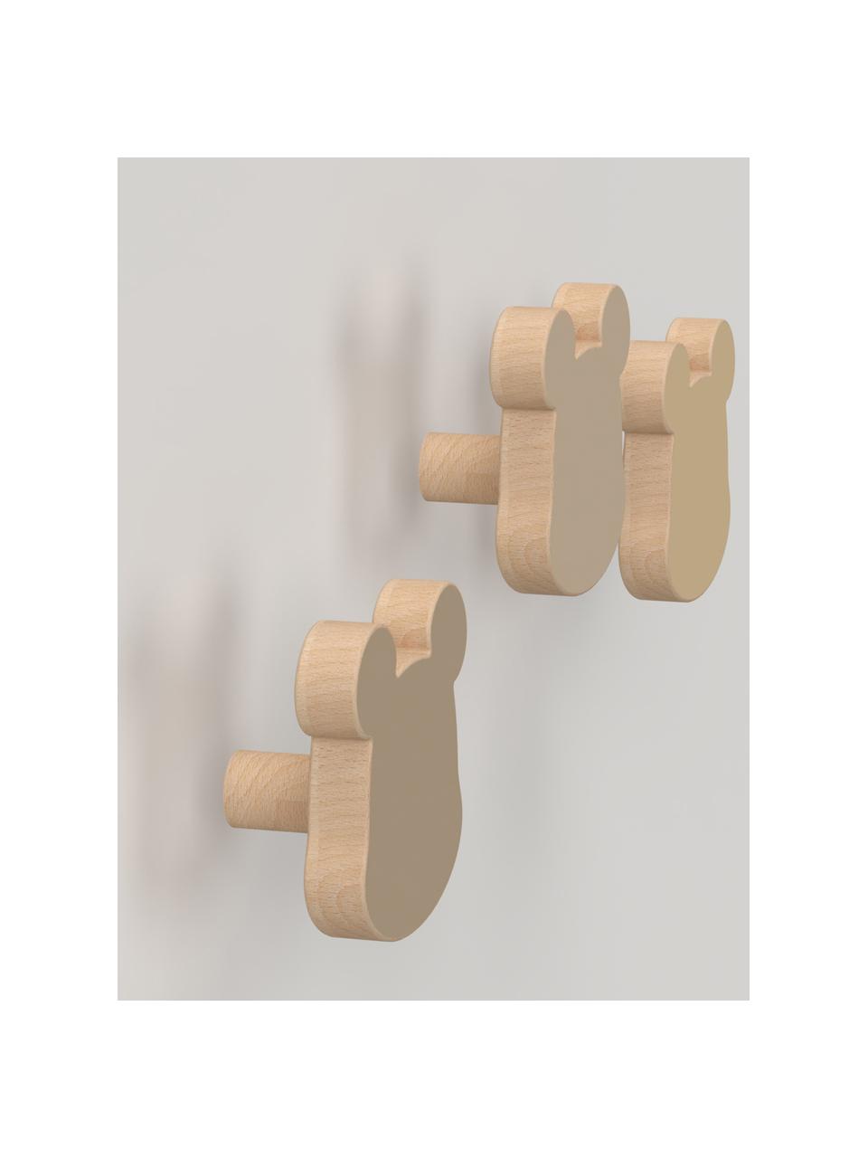 Handgefertigte Wandhaken Bear aus Buchenholz, 3er-Set, Buchenholz, lackiert

Dieses Produkt wird aus nachhaltig gewonnenem, FSC®-zertifiziertem Holz gefertigt., Beigetöne, Buchenholz, B 7 x H 7 cm