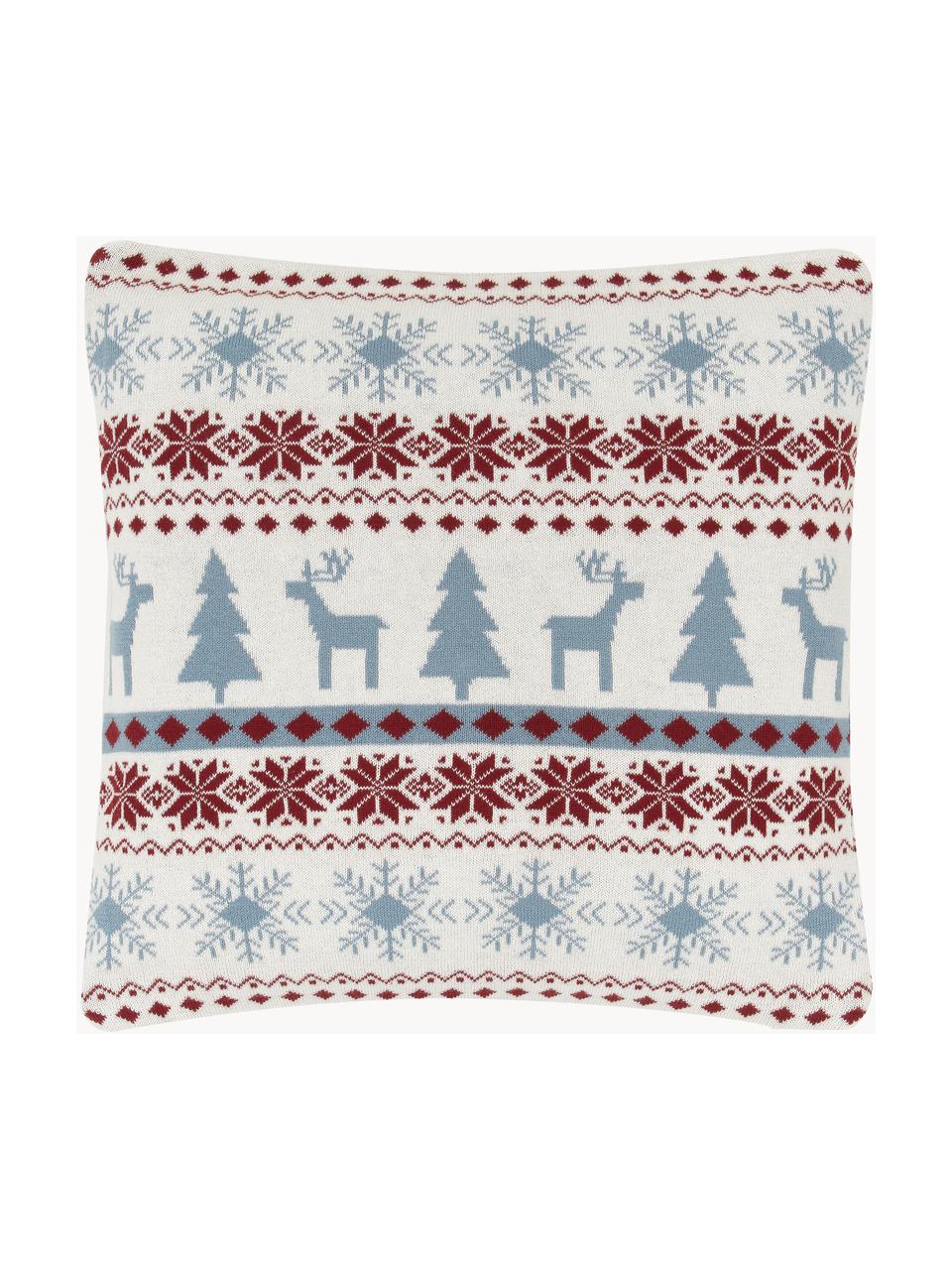 Housse de coussin 40x40 tricotée Noël David, 100 % coton, Multicolore, larg. 40 x long. 40 cm