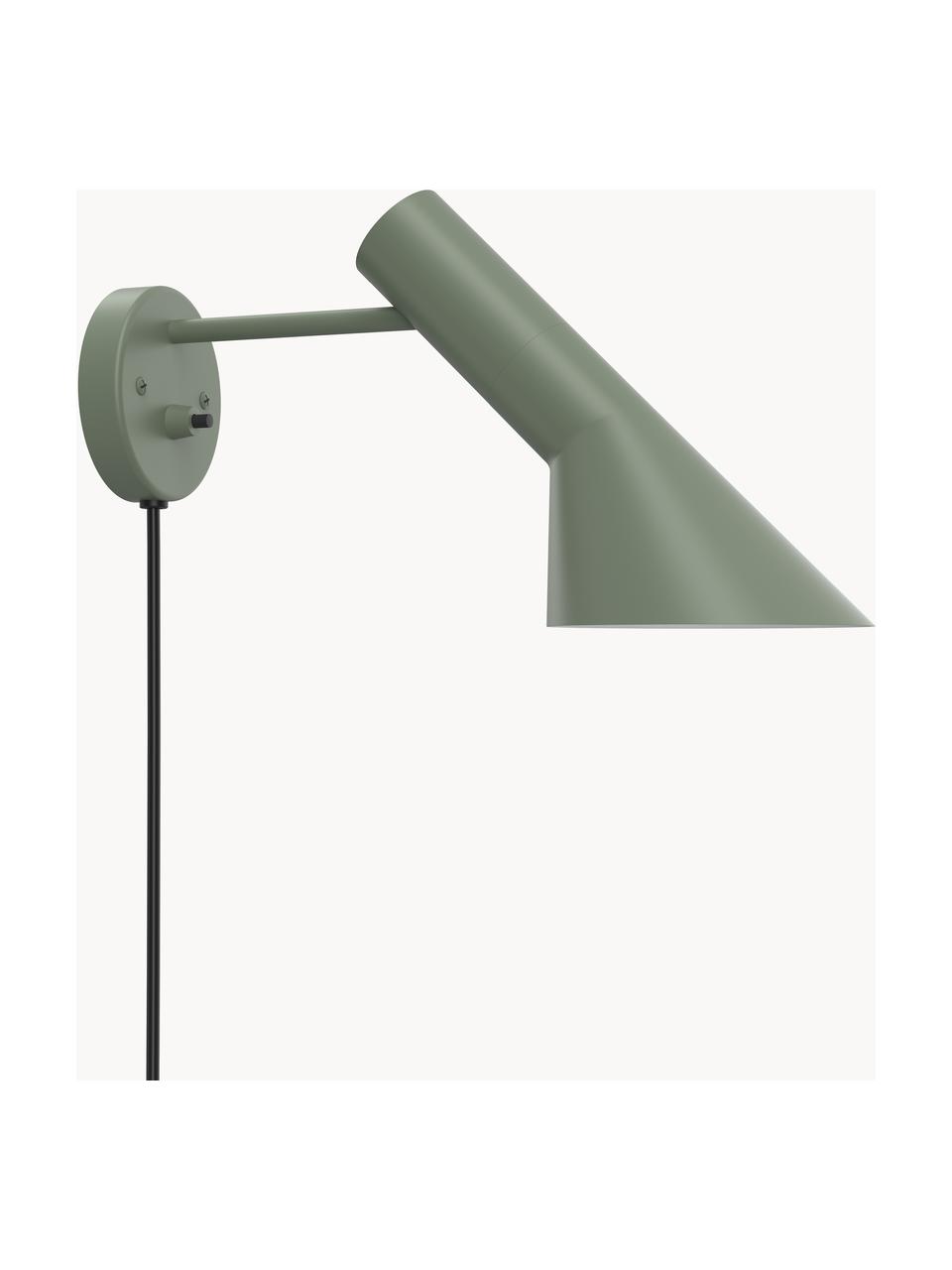 Applique con spina AJ, Lampada: acciaio rivestito, Verde salvia, Larg. 32 x Alt. 18 cm