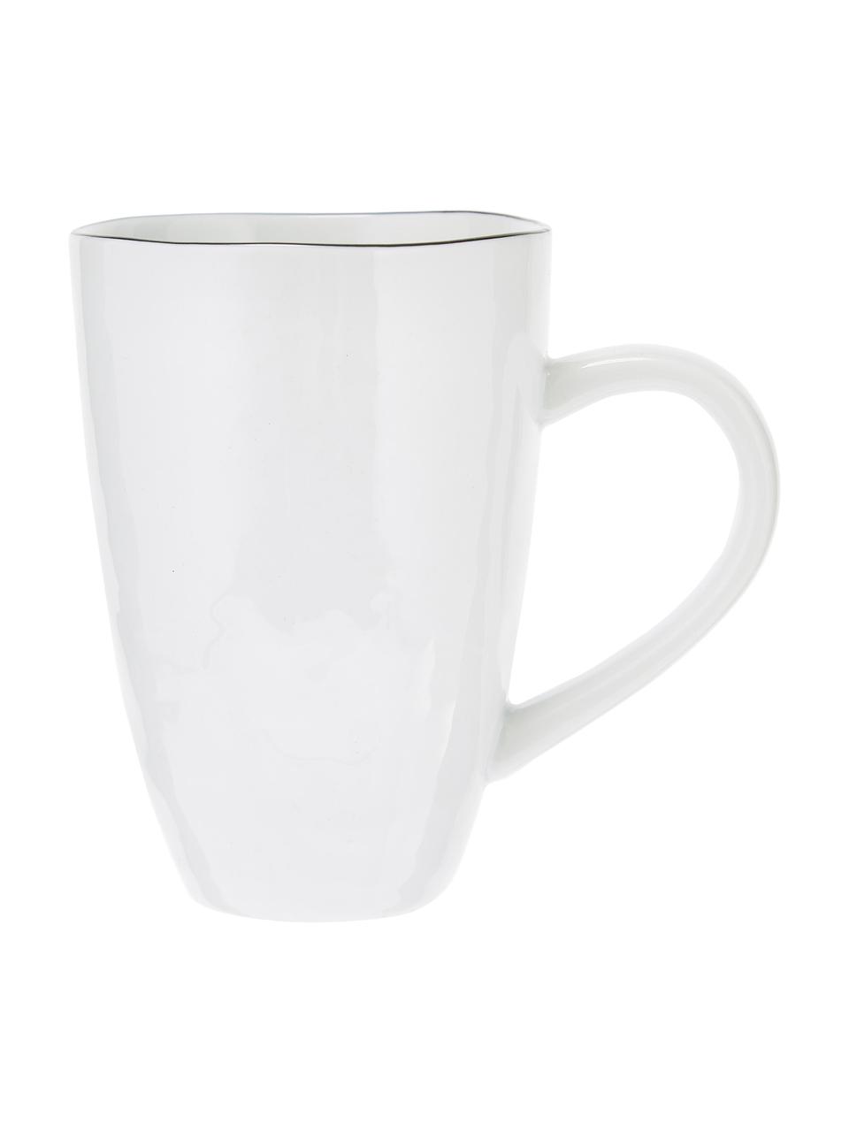 Tasse en porcelaine faite main Salt, 6 pièces, Porcelaine, Blanc cassé, Ø 8 x haut. 12 cm, 300 ml