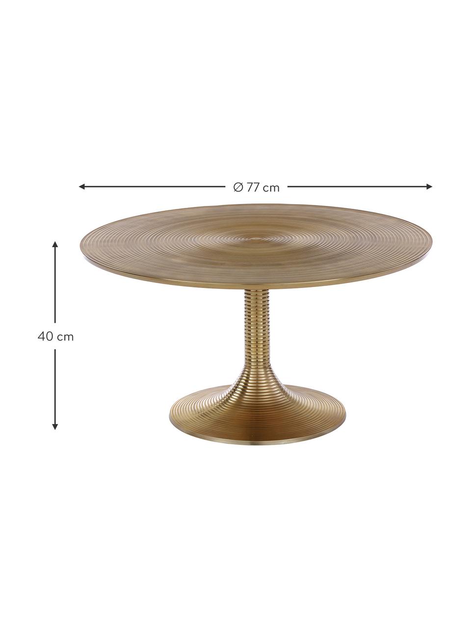 Mesa de centro redonda Hypnotising, Aluminio pintado, Latón, Ø 77 cm