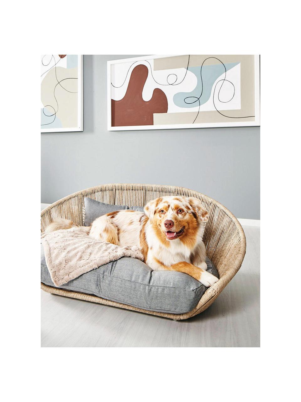 In- & Outdoor-Hundebett Vogue, Bezug: Acrylic-Outdoor-Gewebe De, Rahmen: Aluminium, pulverbeschich, Hellgrau, Beige, B 110 x T 74 cm