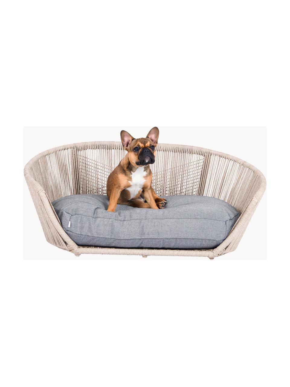 In- & Outdoor-Hundebett Vogue, Bezug: Acrylic-Outdoor-Gewebe De, Rahmen: Aluminium, pulverbeschich, Hellgrau, Beige, B 110 x T 74 cm