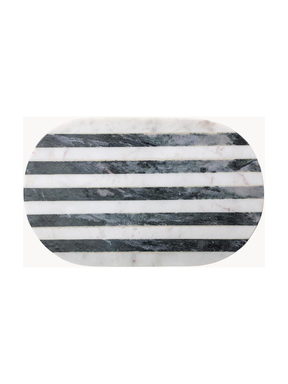 Tagliere in marmo Stripes, Marmo, Nero, bianco marmorizzato, Larg. 37 x Prof. 23 cm