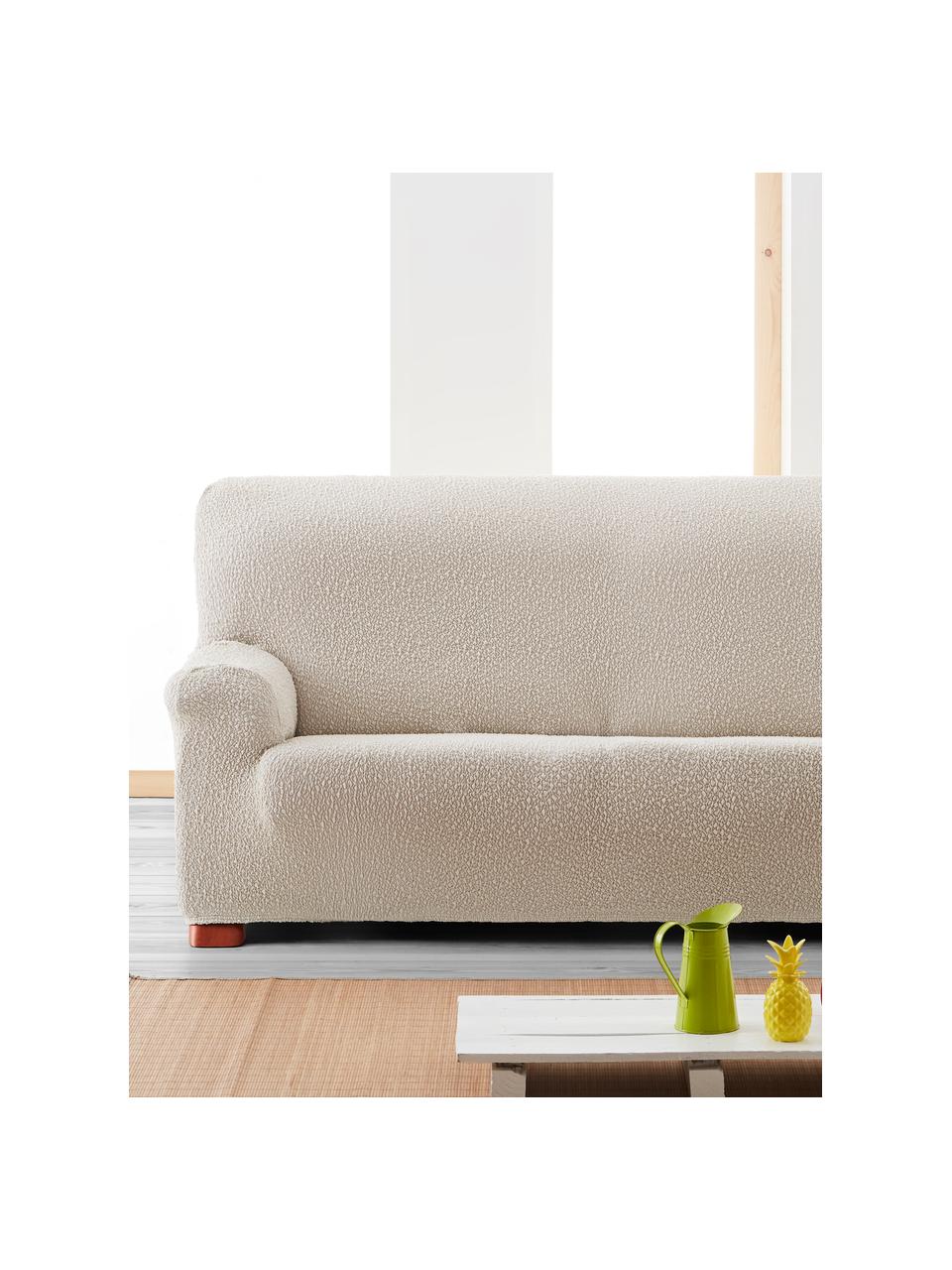 Copertura divano Roc, 55% poliestere, 35% cotone, 10% elastomero, Color crema, Larg. 260 x Alt. 120 cm