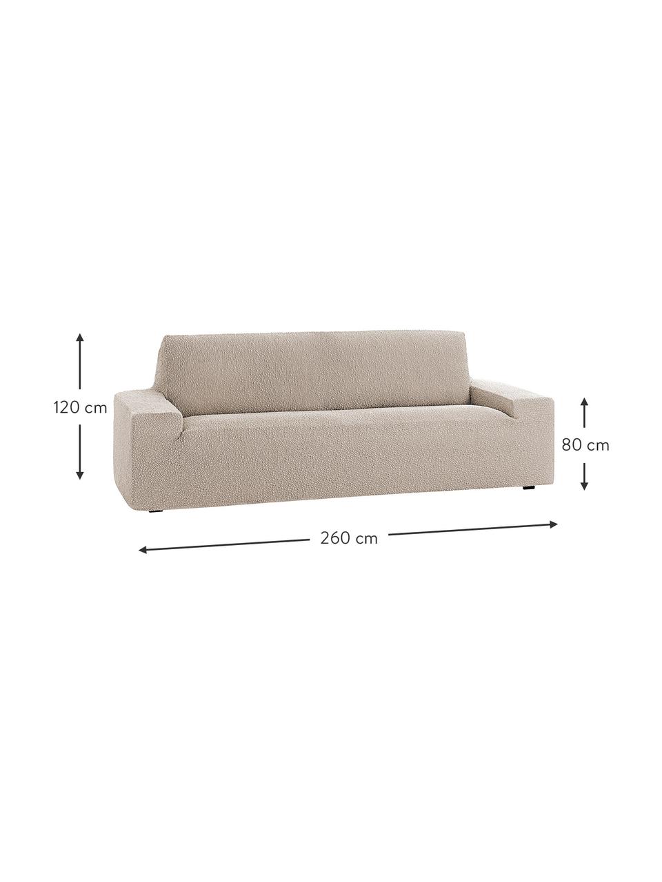 Pokrowiec na sofę Roc, 55% poliester, 35% bawełna, 10% elastomer, Odcienie kremowego, S 260 x W 120 cm