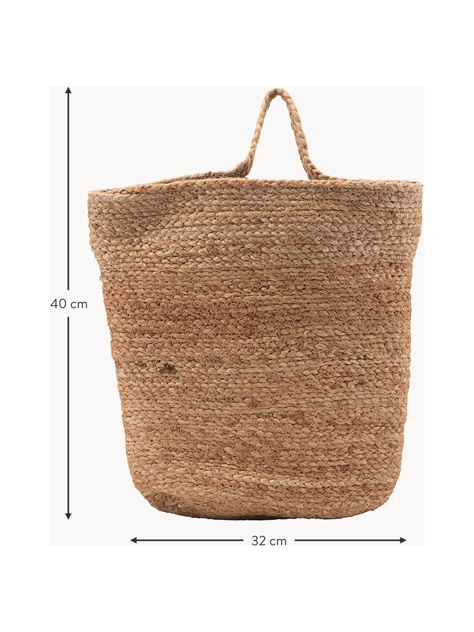 Panier de rangement en chanvre Mira, haut. 40 cm, Chanvre, Beige, larg. 32 x haut. 40 cm