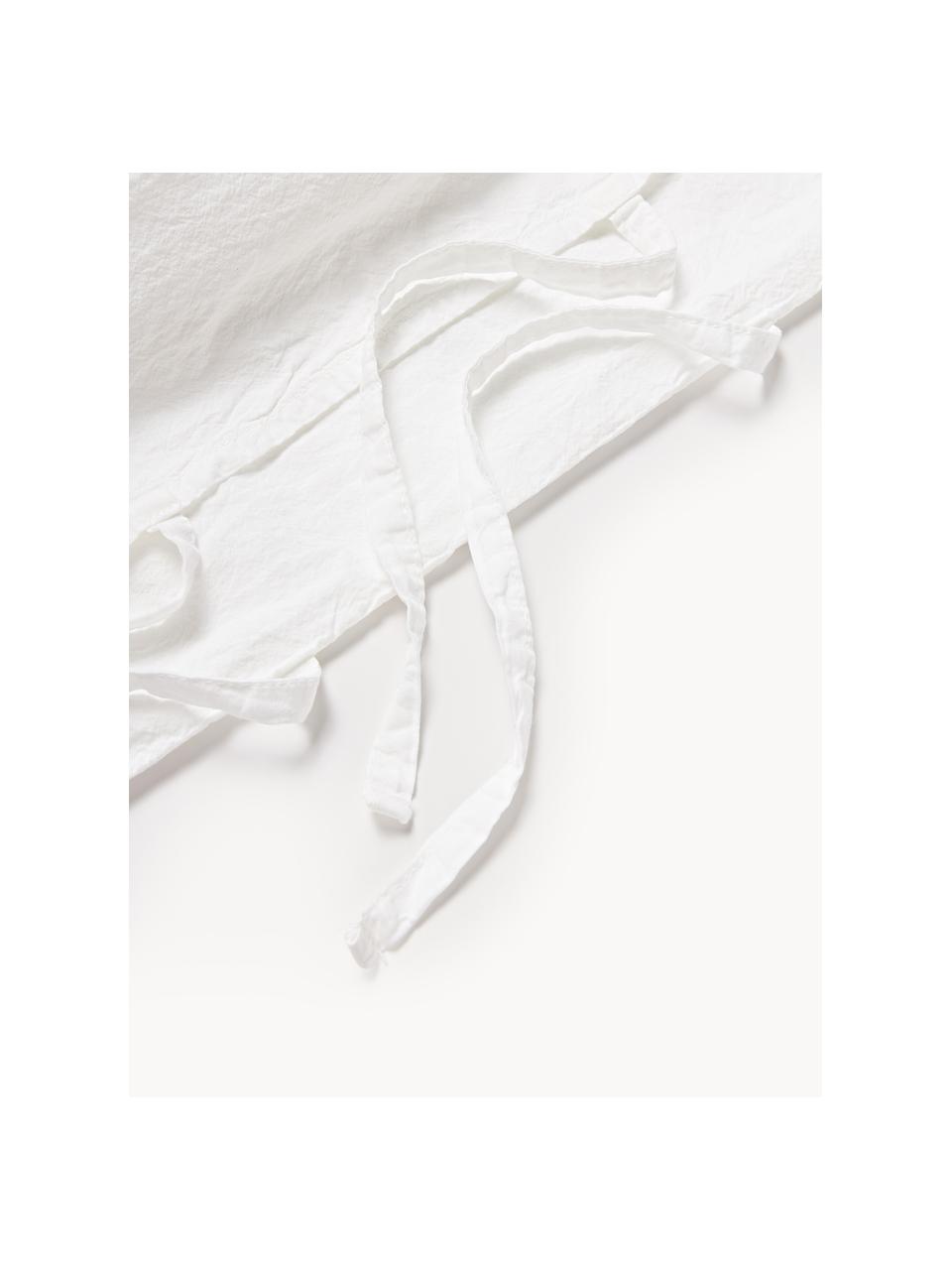 Taie d'oreiller en percale de coton délavé Leonie, Blanc, larg. 50 x long. 70 cm