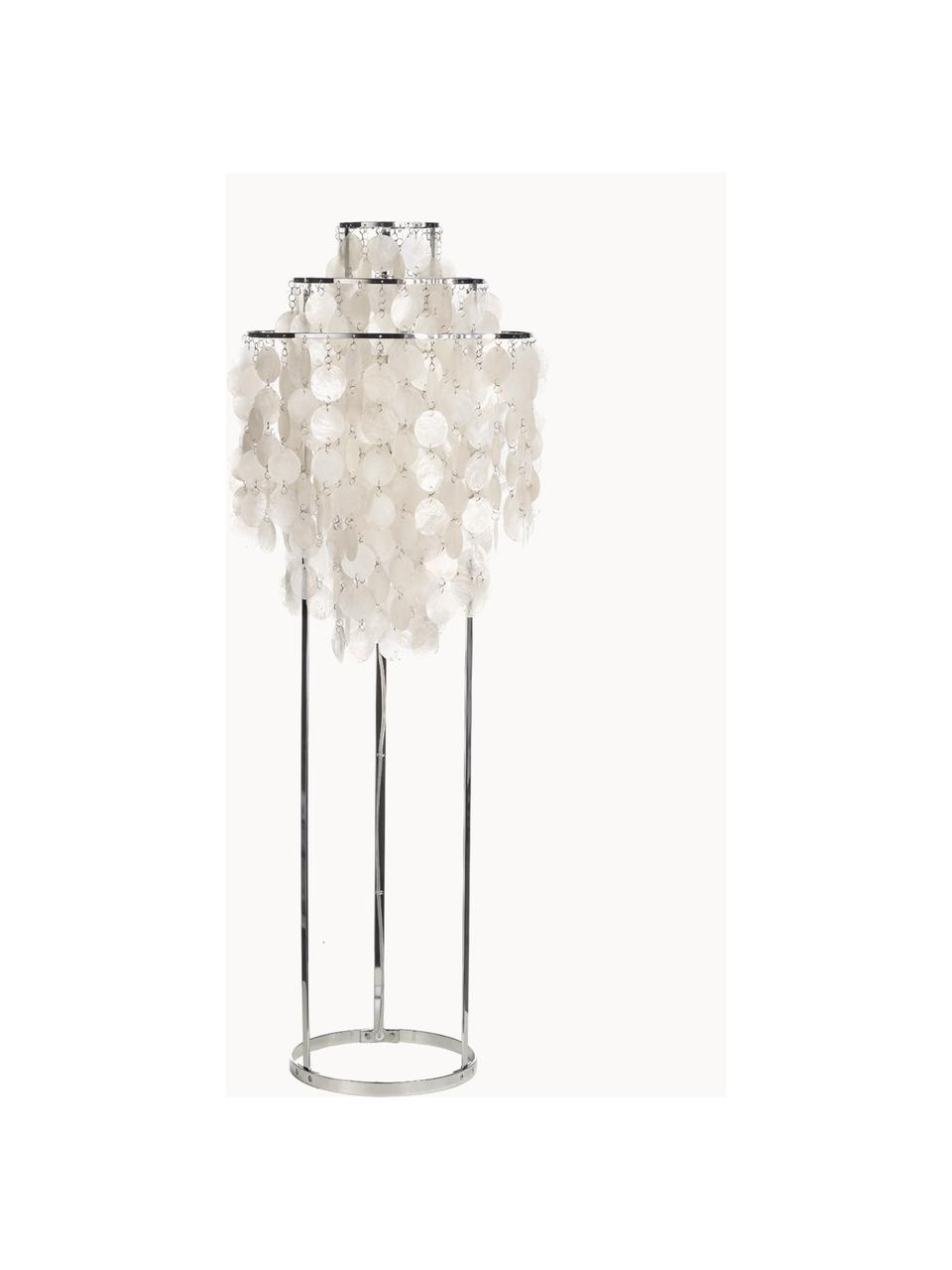 Kleine Stehlampe Fun, Silberfarben, Off White, H 120 cm