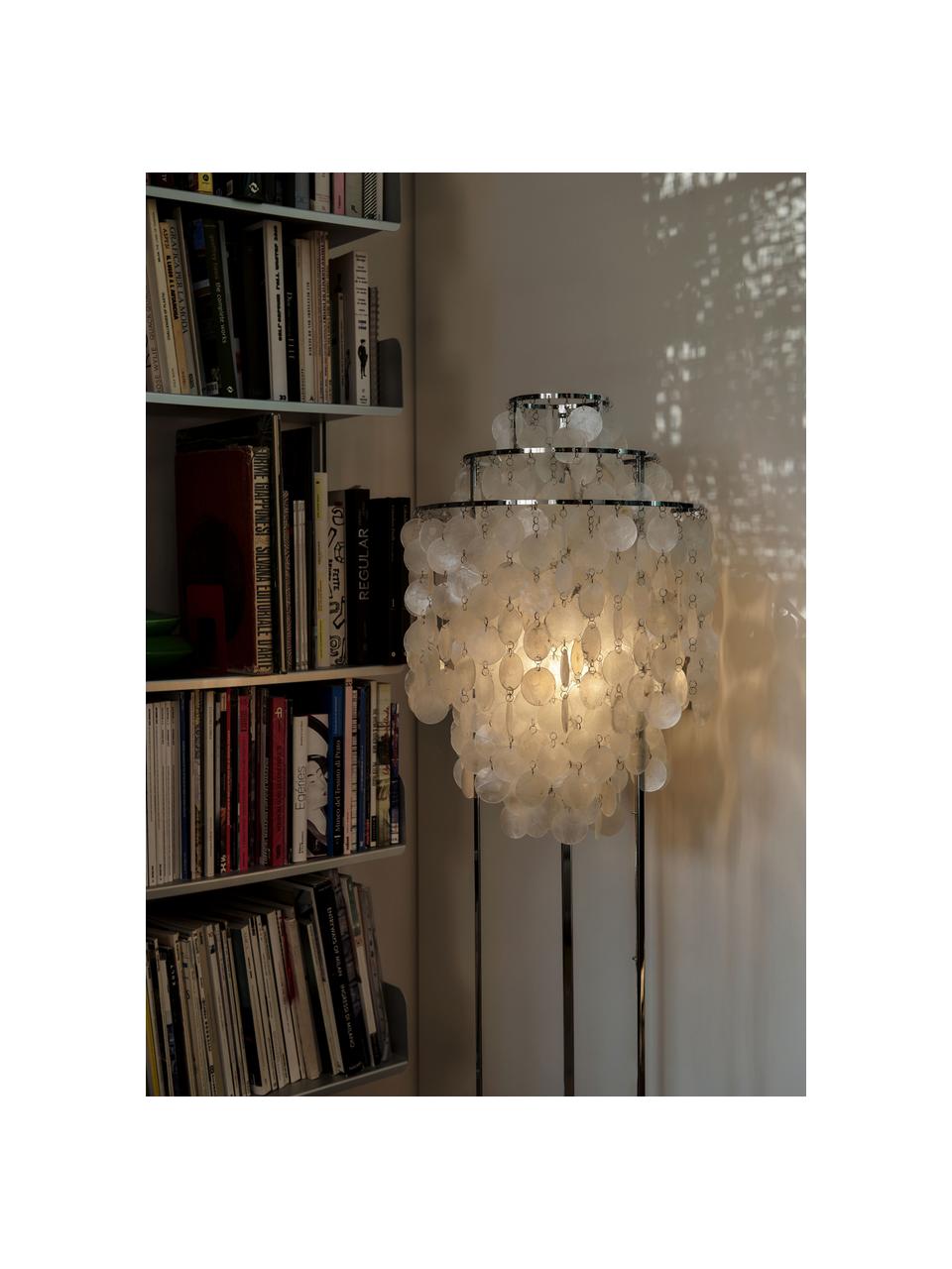 Malá stojacia lampa Fun 1STM, dizajn Verner Panton, Odtiene striebornej, lomená biela, V 120 cm