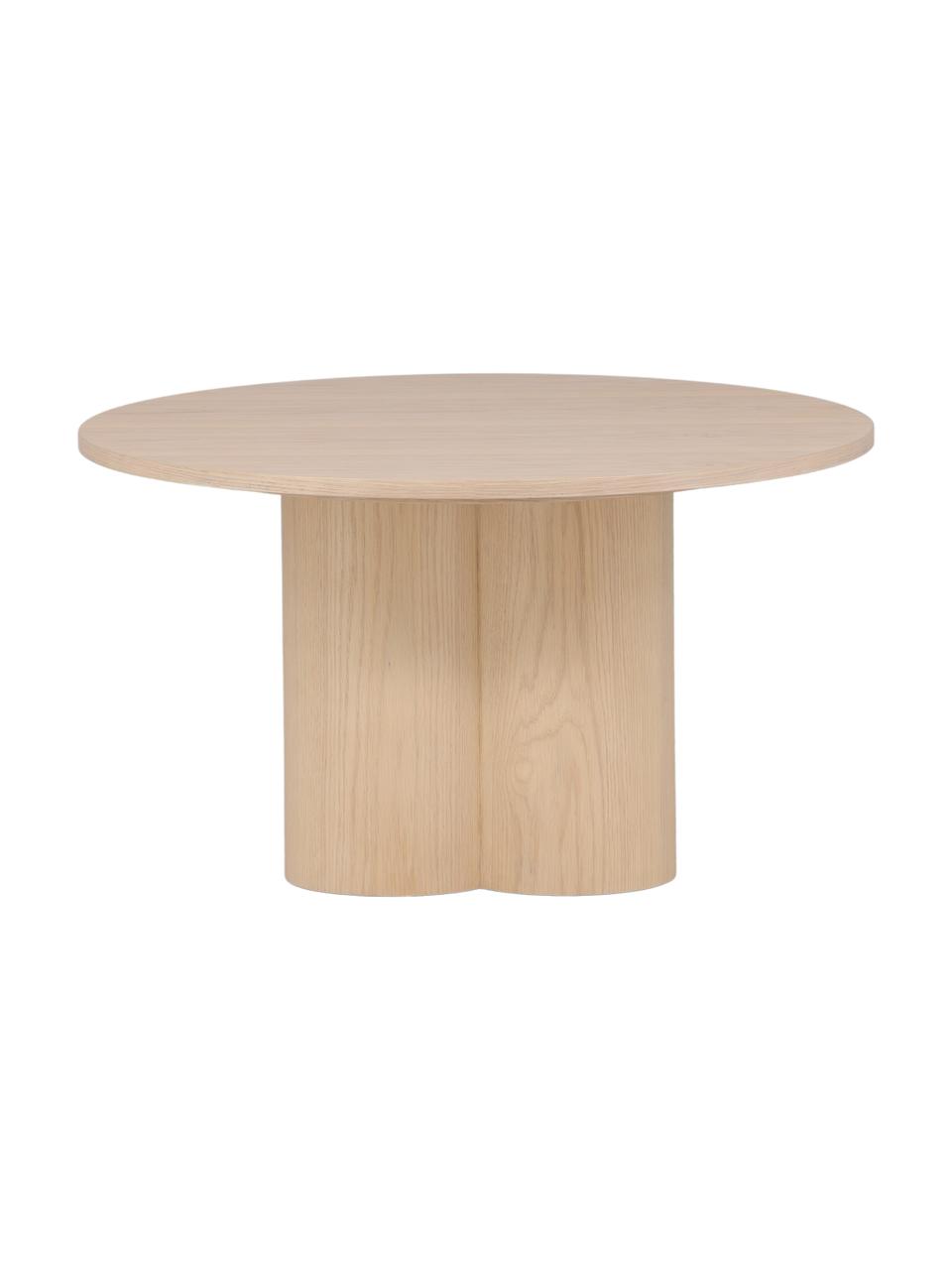 Rond houten salontafel Olivia, MDF, Hout, licht gelakt, Ø 80 cm
