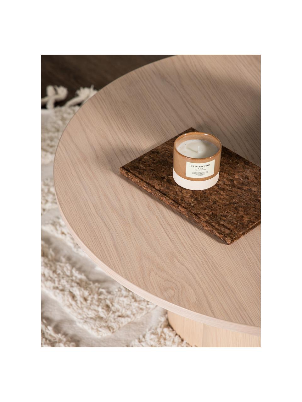 Kulatý dřevěný konferenční stolek Olivia, MDF deska (dřevovláknitá deska střední hustoty), MDF deska (dřevovláknitá deska střední hustoty), světle lakované, Ø 80 cm