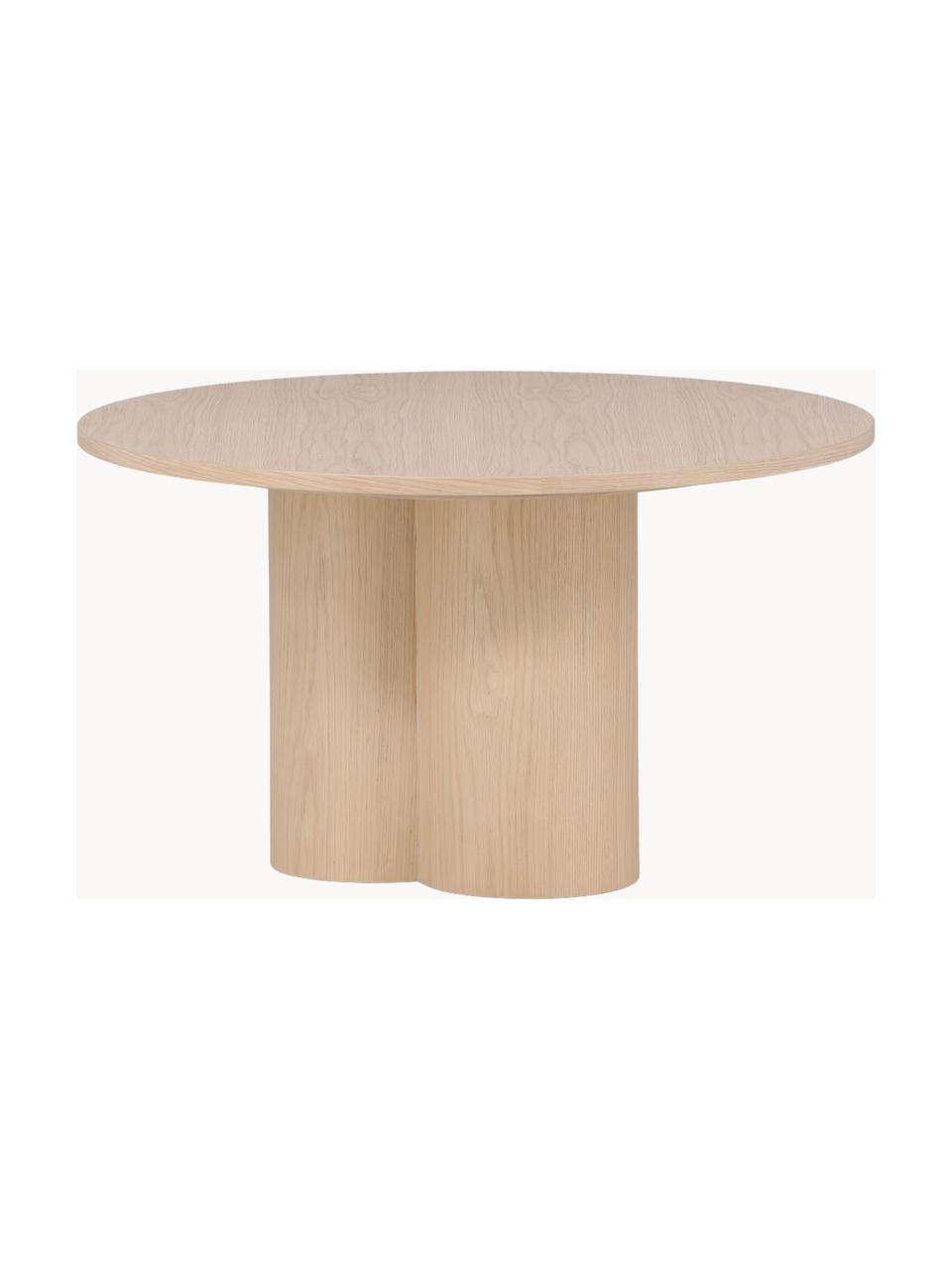 Mesa de centro redonda de madera Olivia, Tablero de fibras de densidad media (MDF), Madera barnizada claro, Ø 80 cm