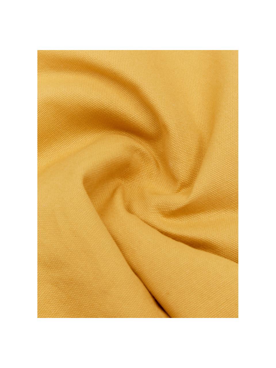 Katoenen kussenhoes Ilari met hoog-laag structuur, 100% katoen, Geel, B 45 x L 45 cm