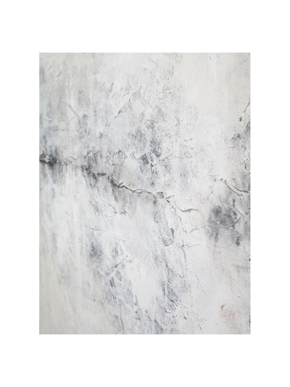 Impression sur toile peinte à la main encadrée Simple Living, Noir, gris, larg. 92 x haut. 120 cm