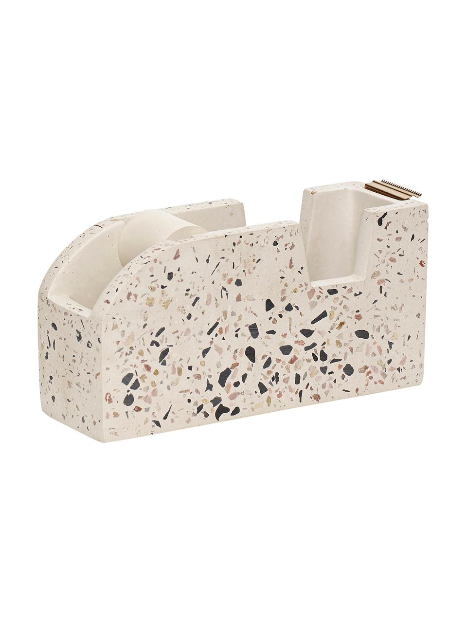 Distributeur de ruban adhésif Renomel, Terrazzo, Blanc, rouge, noir, larg. 15 x haut. 7 cm