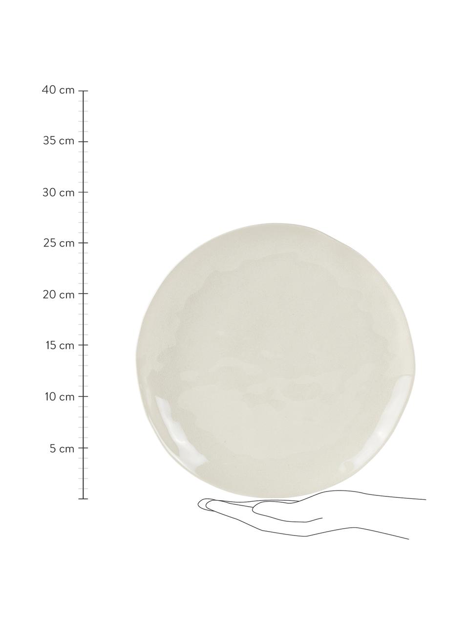 Speiseteller Loga mit Craquelé-Glasur matt/glänzend, 2 Stück, Steingut, mit Craquelé-Glasur, Gebrochenes Weiss, Ø 27 cm