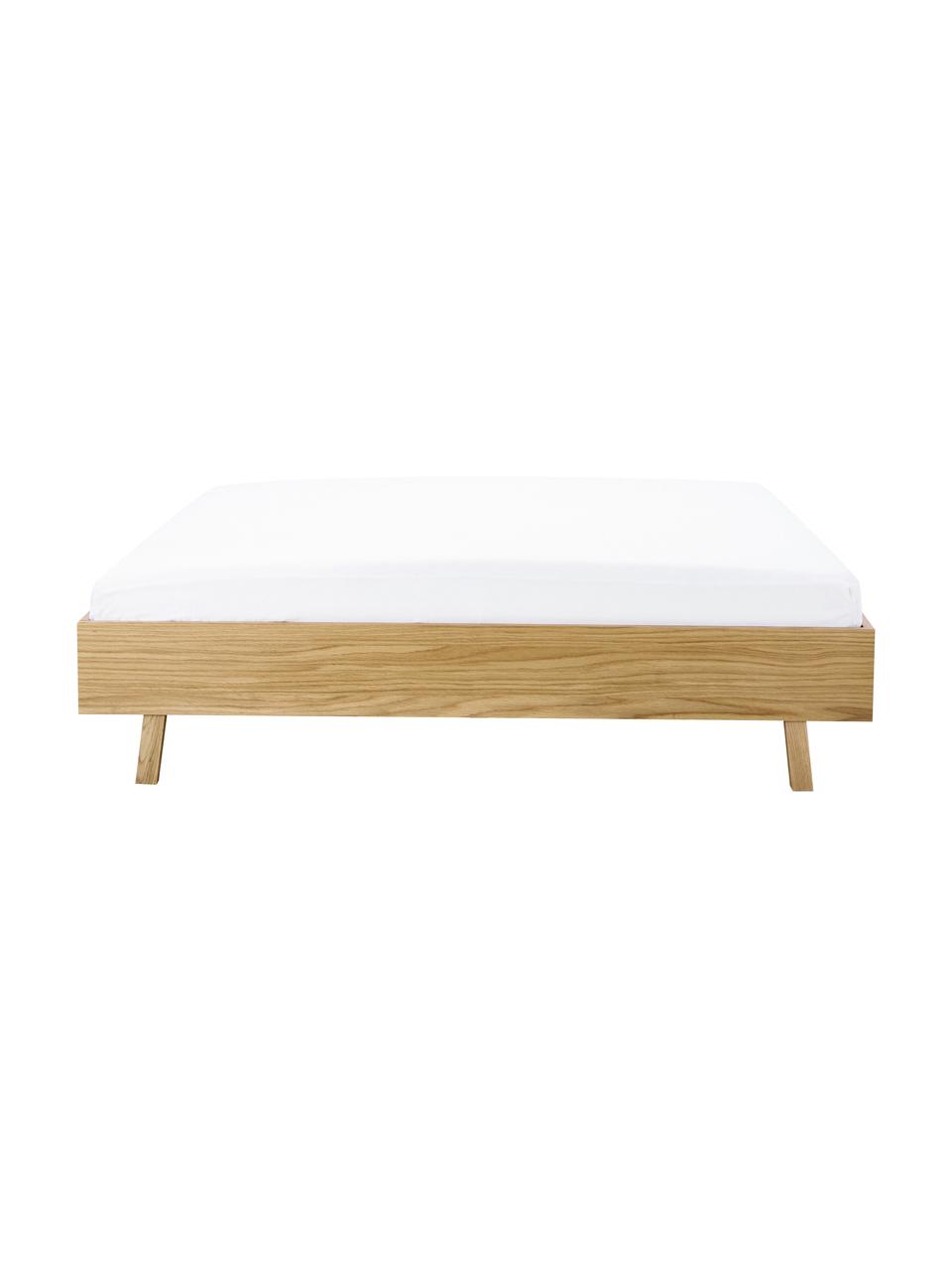 Cama de madera Tammy, sin cabecero, Estructura: madera contrachapada con , Patas: madera de roble maciza, Roble, An 180 x L 200 cm