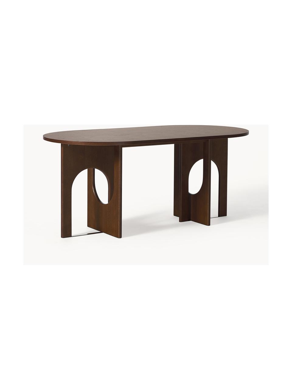 Owalny stół do jadalni Apollo, różne rozmiary, Blat: fornir z drewna dębowego , Nogi: drewno dębowe lakierowane, Drewno dębowe lakierowane na ciemnobrązowo, S 180 x G 90 cm
