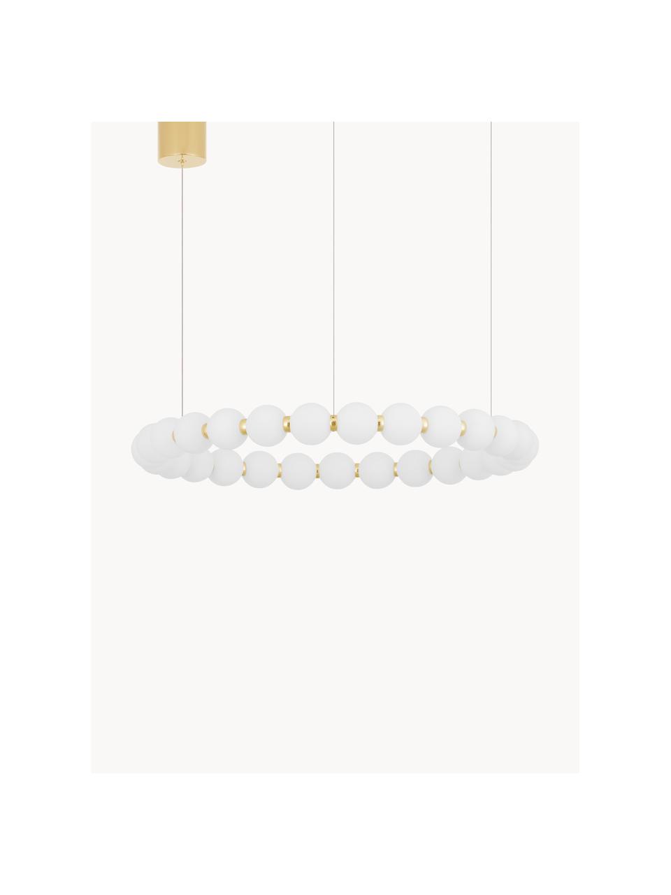 Velké stmívatelné závěsné LED svítidlo Perla, různé velikosti, Zlatá, bílá, Ø 62 cm