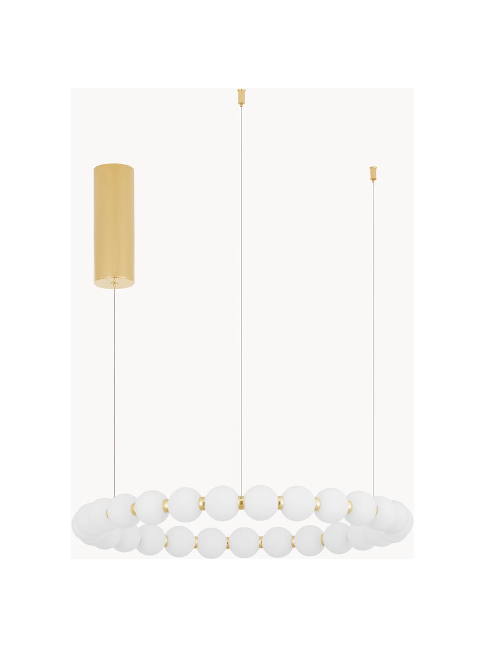 Veľké stmievateľné závesné LED svietidlo Perla, Odtiene zlatej, biela, Ø 62 cm
