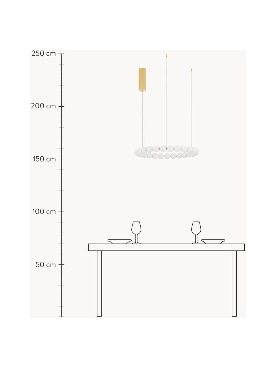 Velké stmívatelné závěsné LED svítidlo Perla, různé velikosti, Zlatá, bílá, Ø 62 cm
