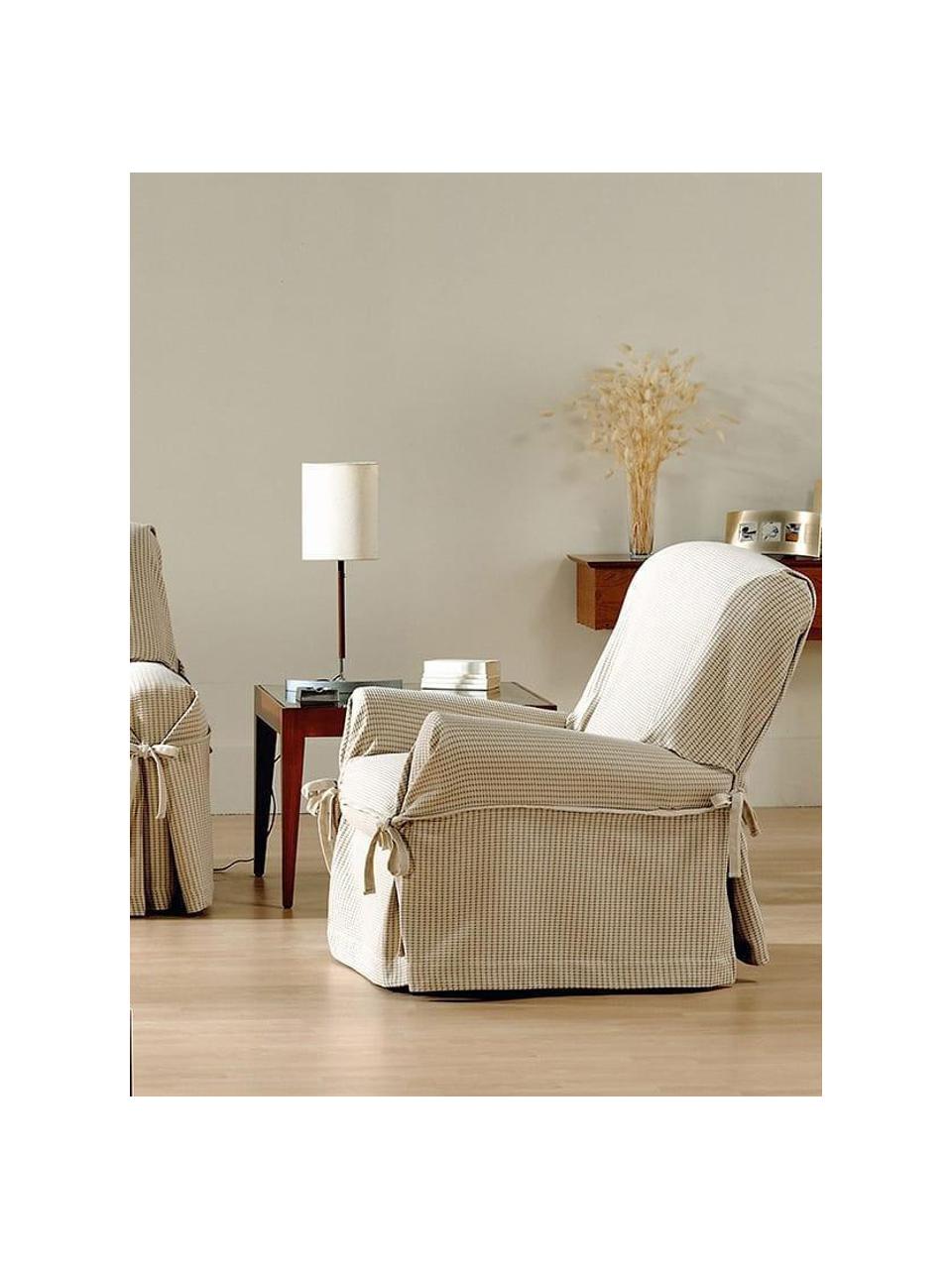 Funda de sillón Giovanna, Algodón sanforizado, Beige, crudo, An 120 x Al 110 cm