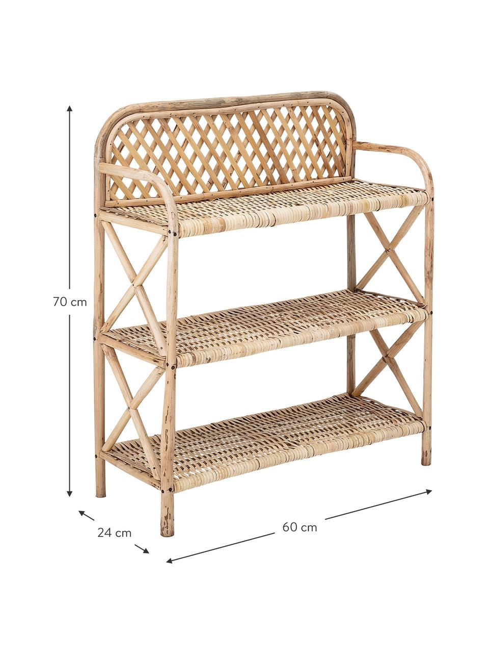 Kleines Regal Ezra aus Schilfrohr, Schilfrohr, Hellbraun, B 60 x H 70 cm