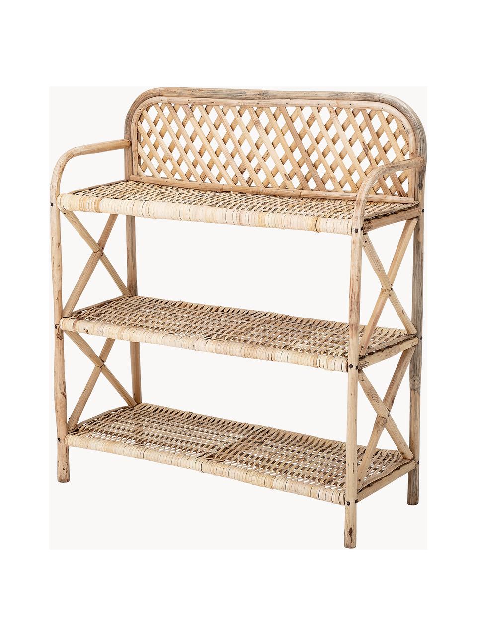 Petite étagère en roseau Ezra, Roseau, Beige, larg. 60 x haut. 70 cm