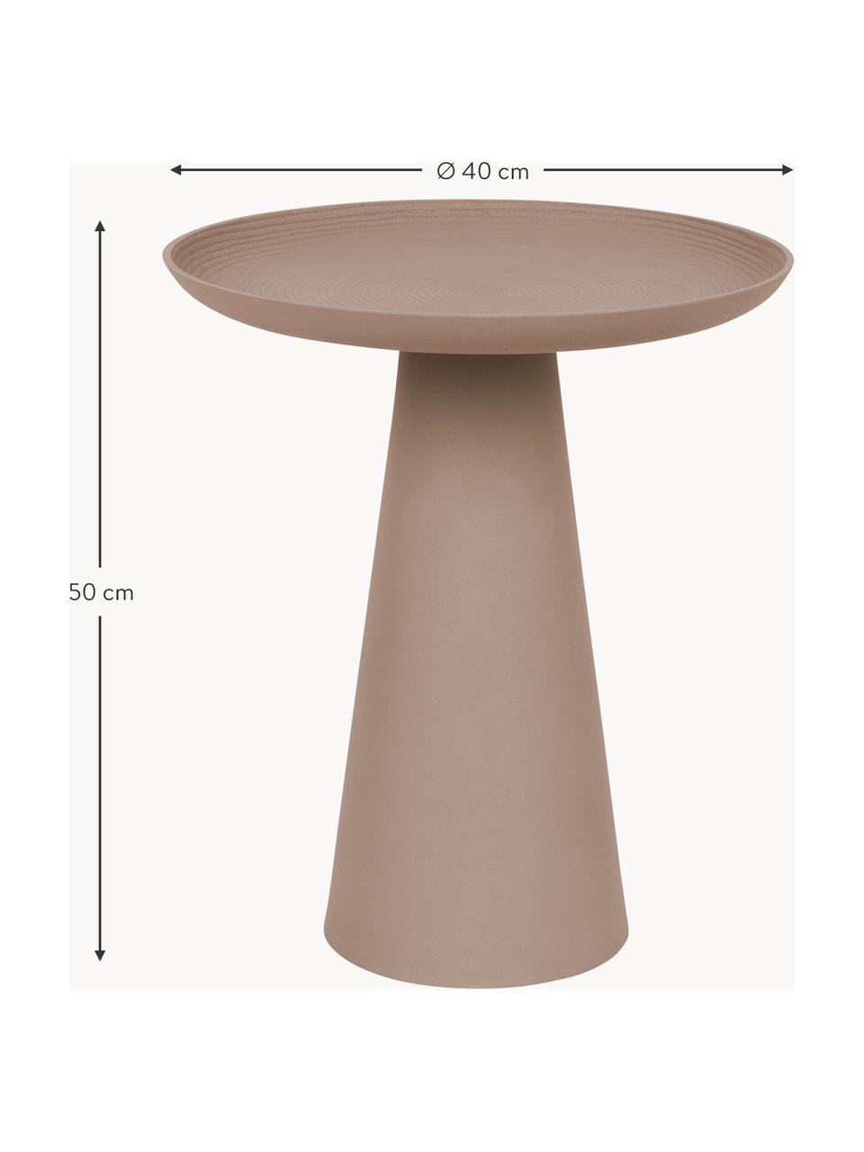 Kulatý kovový odkládací stolek Ringar, Hliník s práškovým nástřikem, Nugátová, Ø 35 cm, V 42 cm