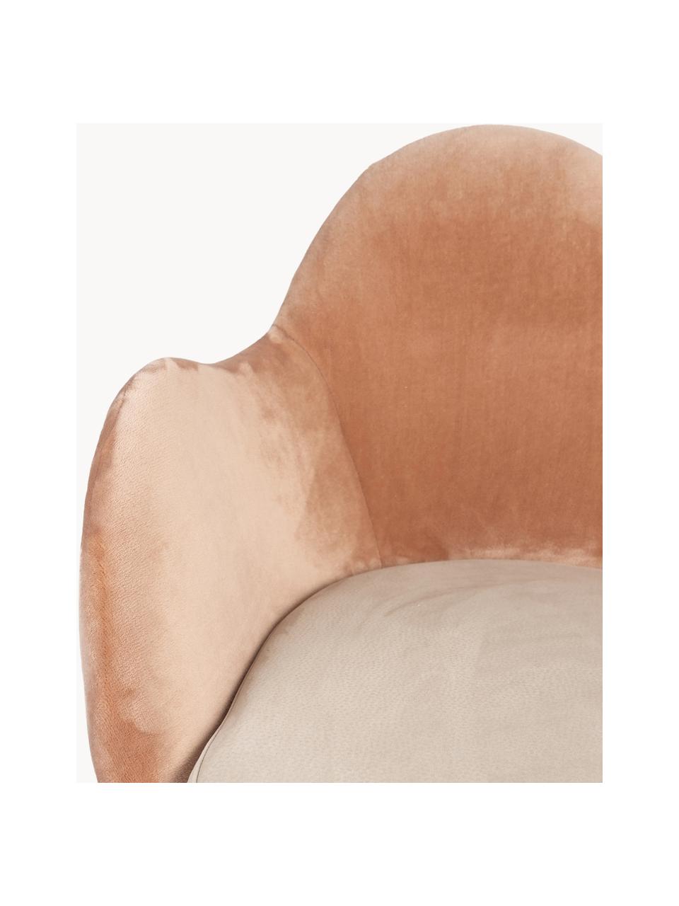 Sametová čalouněná židle Friuli, Odstíny růžové, krémově bílá, Š 83 cm, H 73 cm