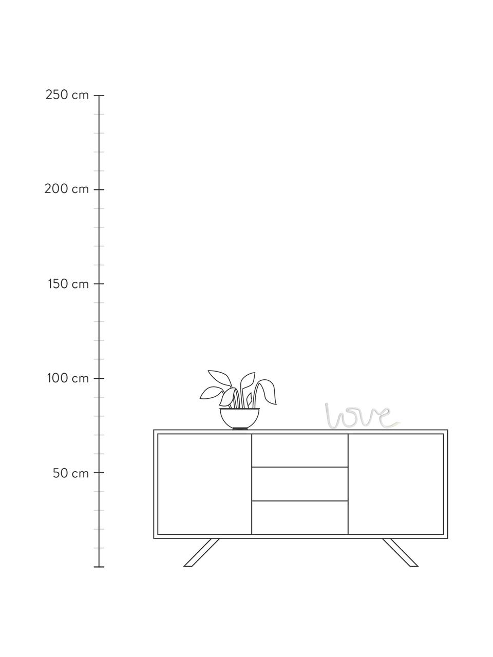 Lámpara neón LED Love, Plástico, Blanco, An 40 x Al 17 cm