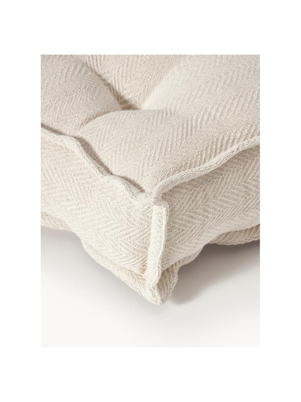 Baumwoll-Bodenkissen Rheya, Bezug: 100 % Baumwolle, Off White, B 60 x L 60 cm