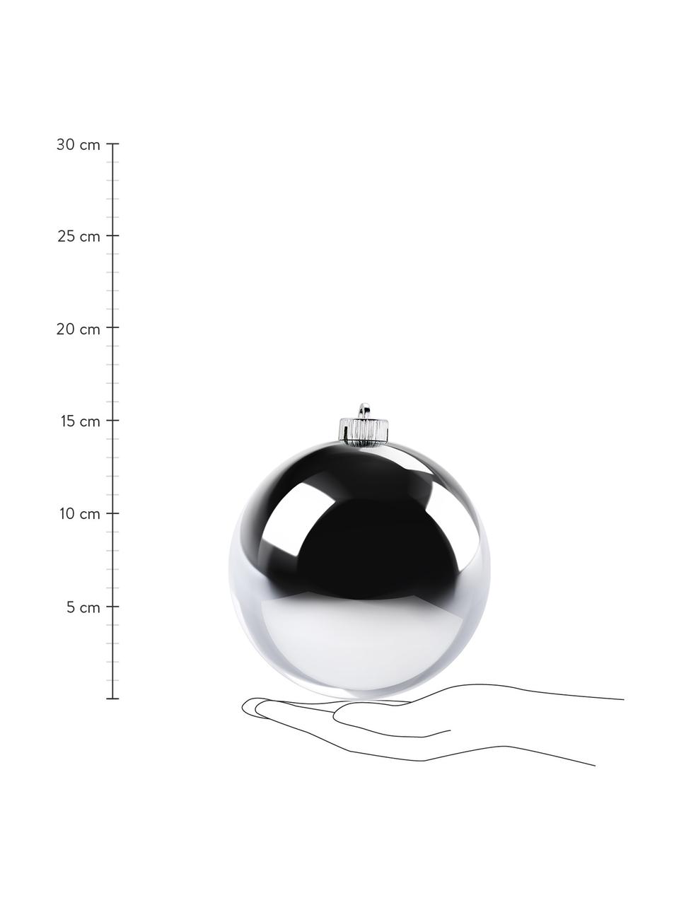 Bruchfeste Weihnachtskugel Stix, Bruchfester Kunststoff, Silberfarben, Ø 14 cm, 2 Stück