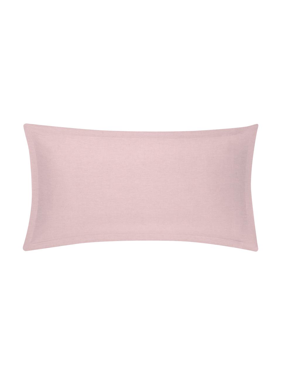 Poszewka na poduszkę z lnu z efektem sprania Nature, 2 szt., Blady różowy, S 40 x D 80 cm